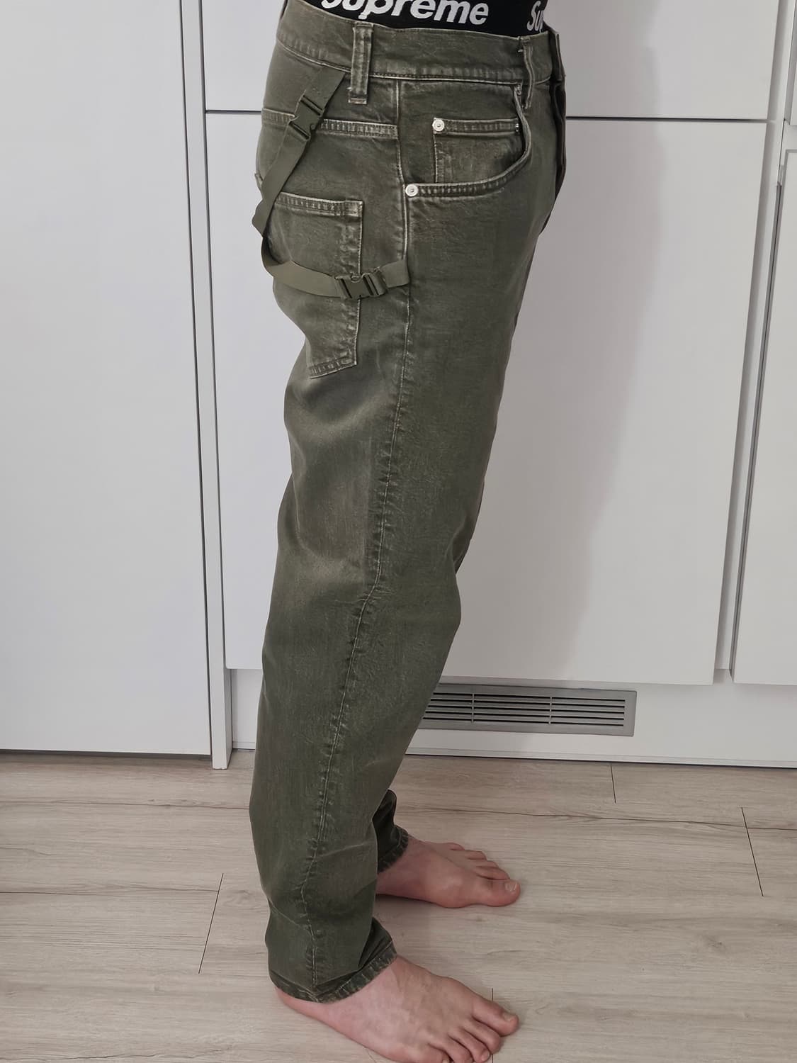Helmut Lang olive strap denim pants 상품이미지2