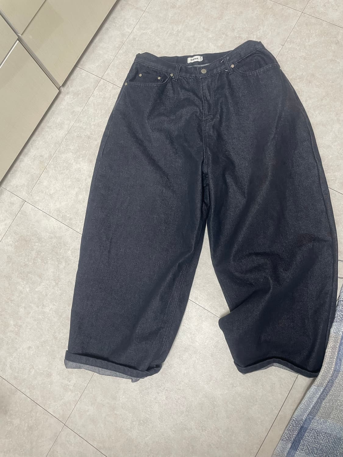 헌도피 와이드 논페이드 데님팬츠 상품이미지1