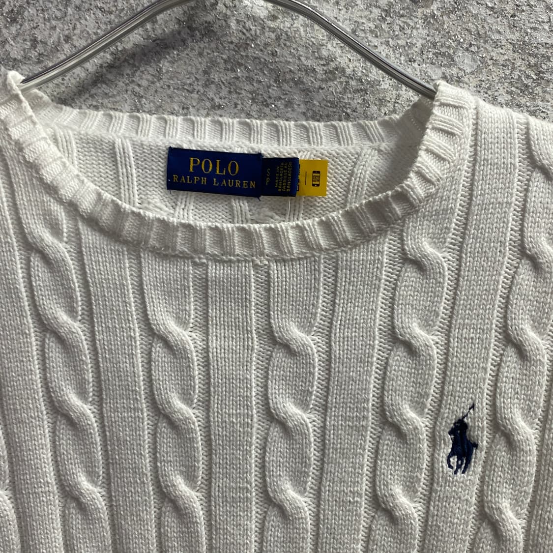 폴로 랄프로렌 신형 qr 화이트 꽈배기 니트 B3730 상품이미지3