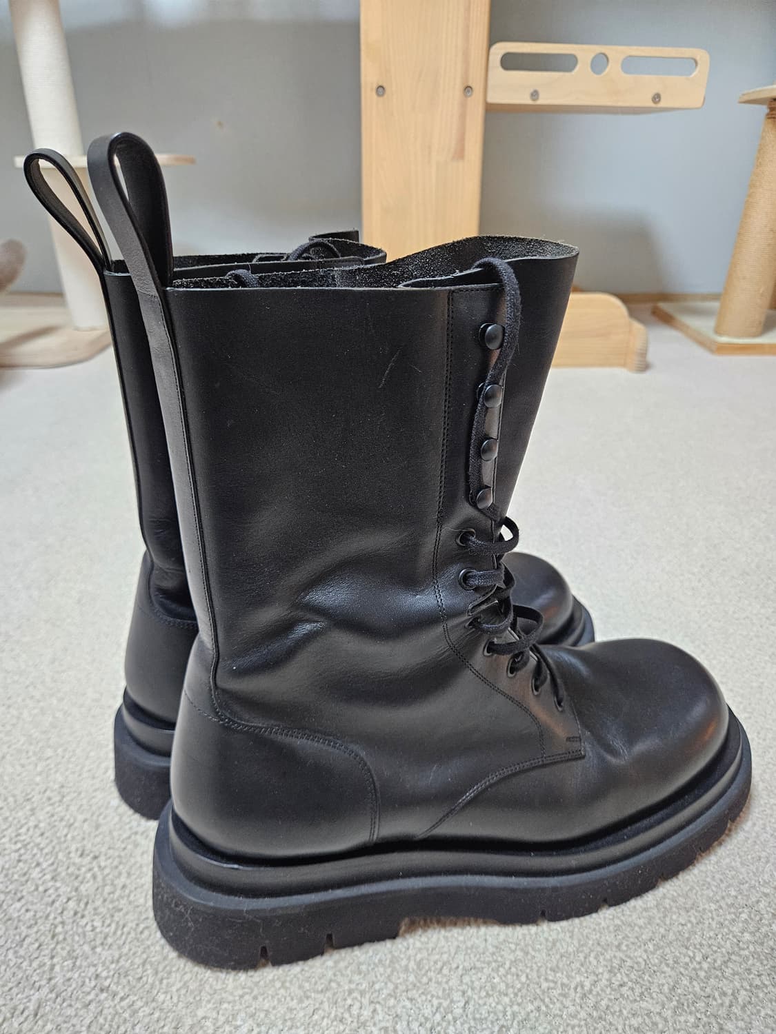 보테가 베네타 블랙 레이스업 부츠 46 상품이미지2