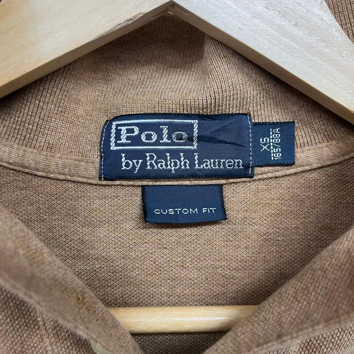 폴로 랄프로렌 베이지 핀터깔 카라넥 슬리브 럭비셔츠(XS) 상품이미지6