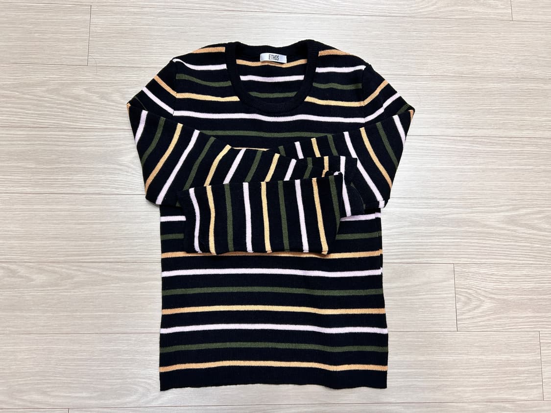 에토스 스트라이프 크롭 썸머 니트 상품이미지5