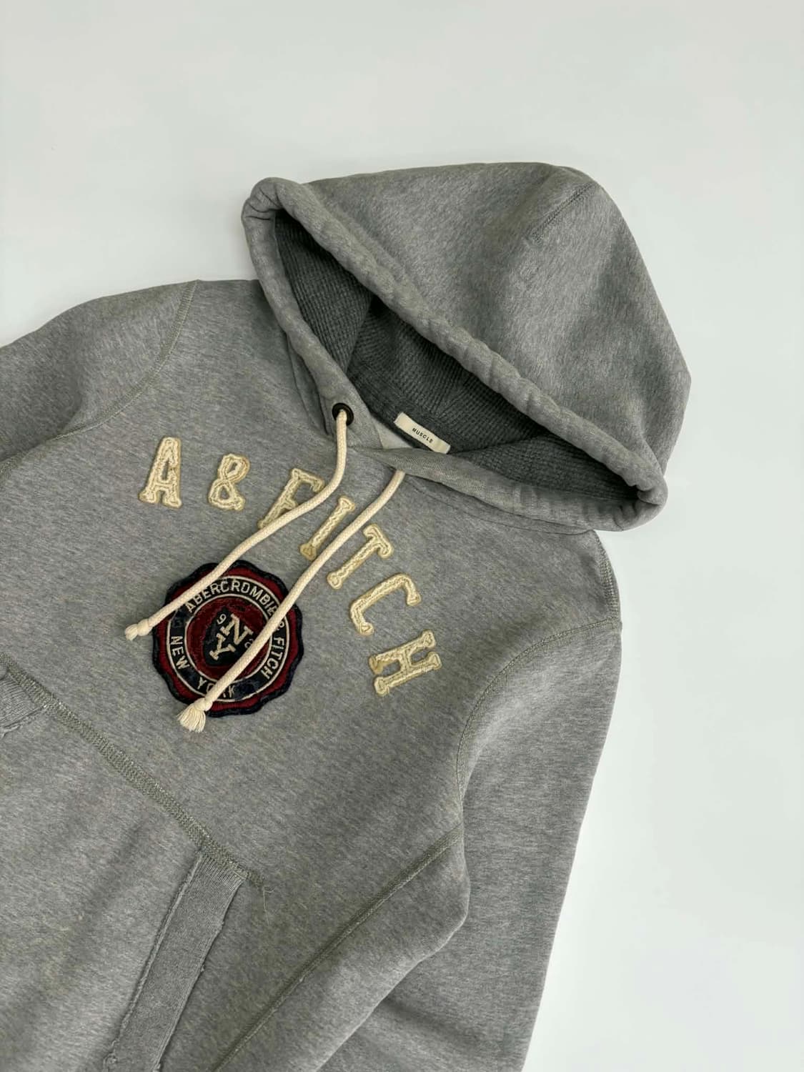 [S] 아베크롬비 Y2k 올드스쿨 그레이 후드티 스웻 셔츠 상품이미지4