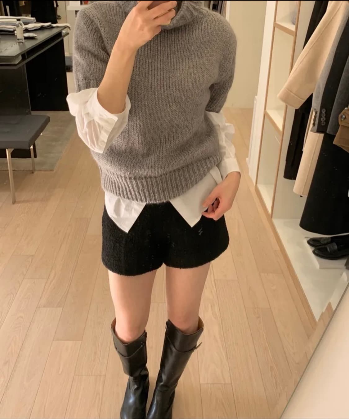 링서울 alpaca half pants-black S 상품이미지2