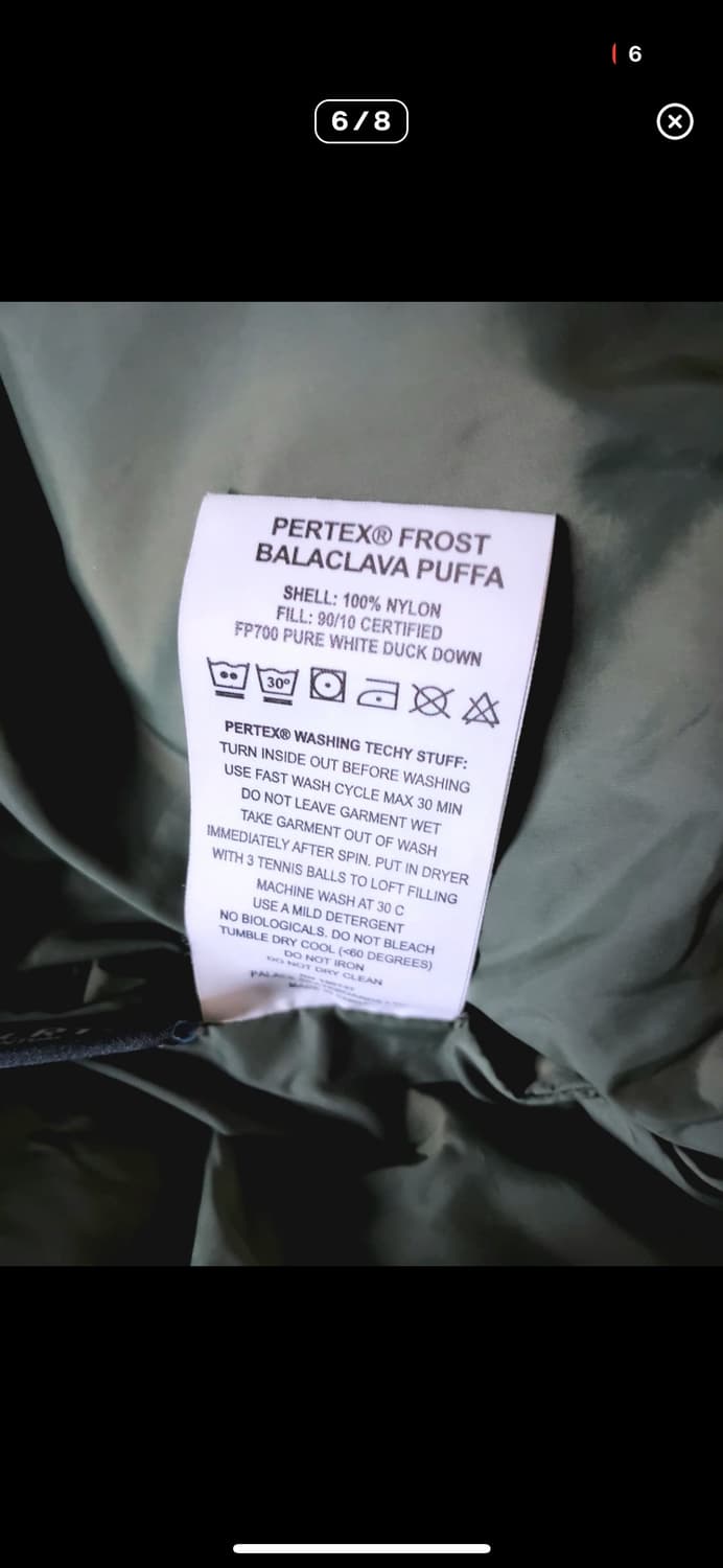 Palace 2022FW 프로스트 바라클라바 푸퍼 (올리브, S) 상품이미지6