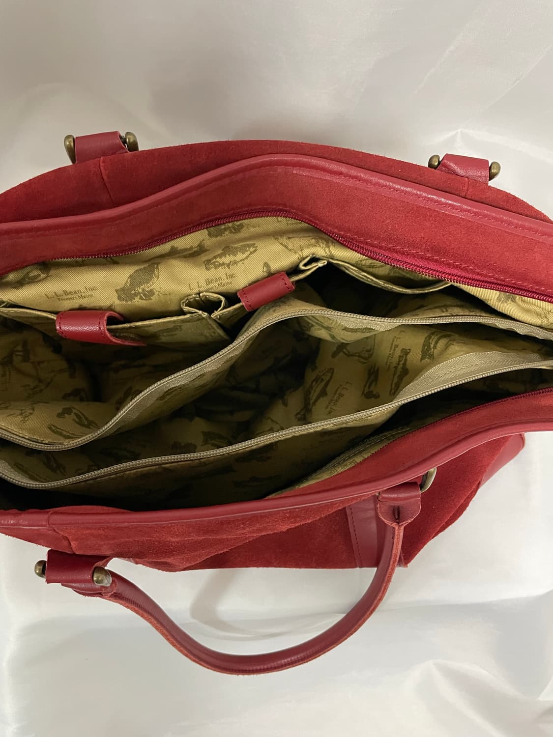 [OS] 엘엘빈 스웨이드 레더 라지 토트백 레드 상품이미지5