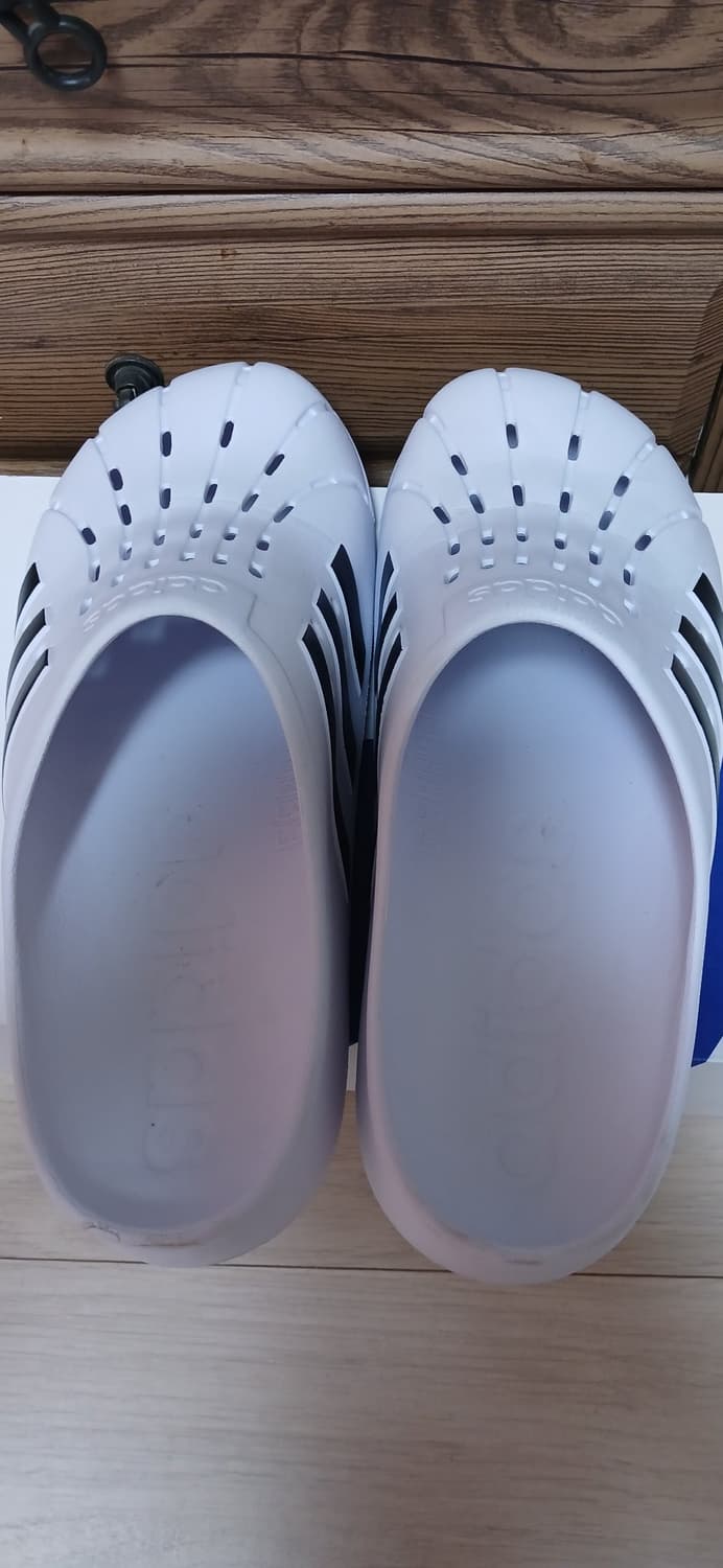 아디다스 아딜렛 클로그 화이트 블랙 (11E, 약 275~280mm) 상품이미지4