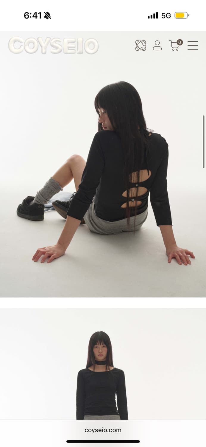 코이세이오 백써클 카프리 슬리브 블랙 상품이미지2