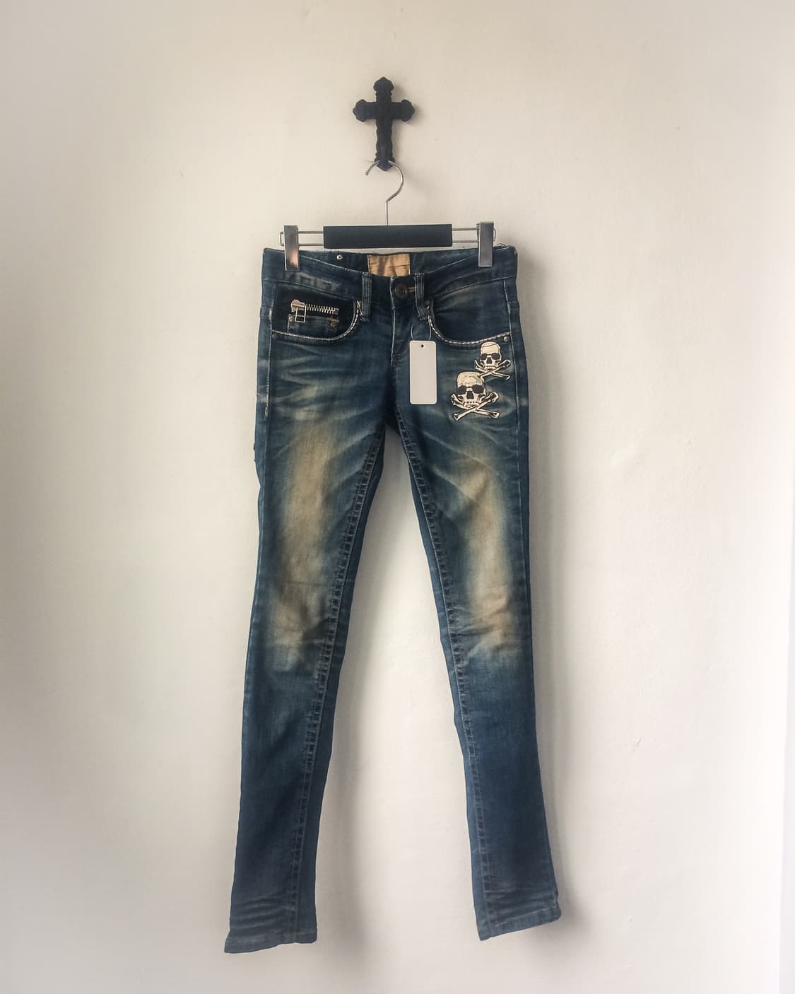 Skull patch point denim pants 상품이미지3
