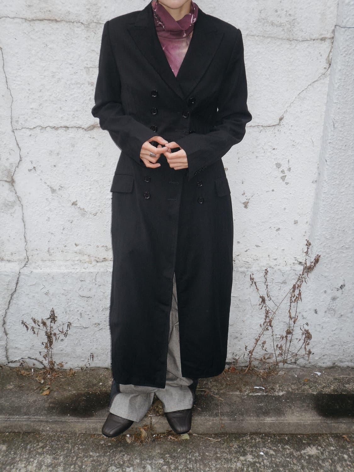 90s 돌체앤가바나 핀스트라이프 롱코트 상품이미지1