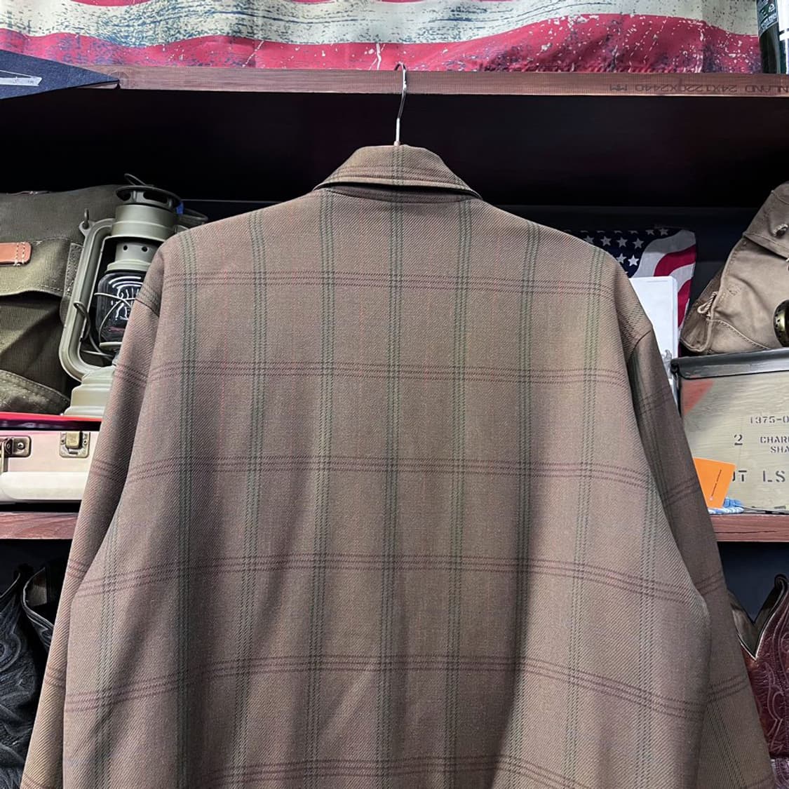 90s 라코스테 체크 패턴 블루종 자켓 스윙탑 바라쿠타 상품이미지4