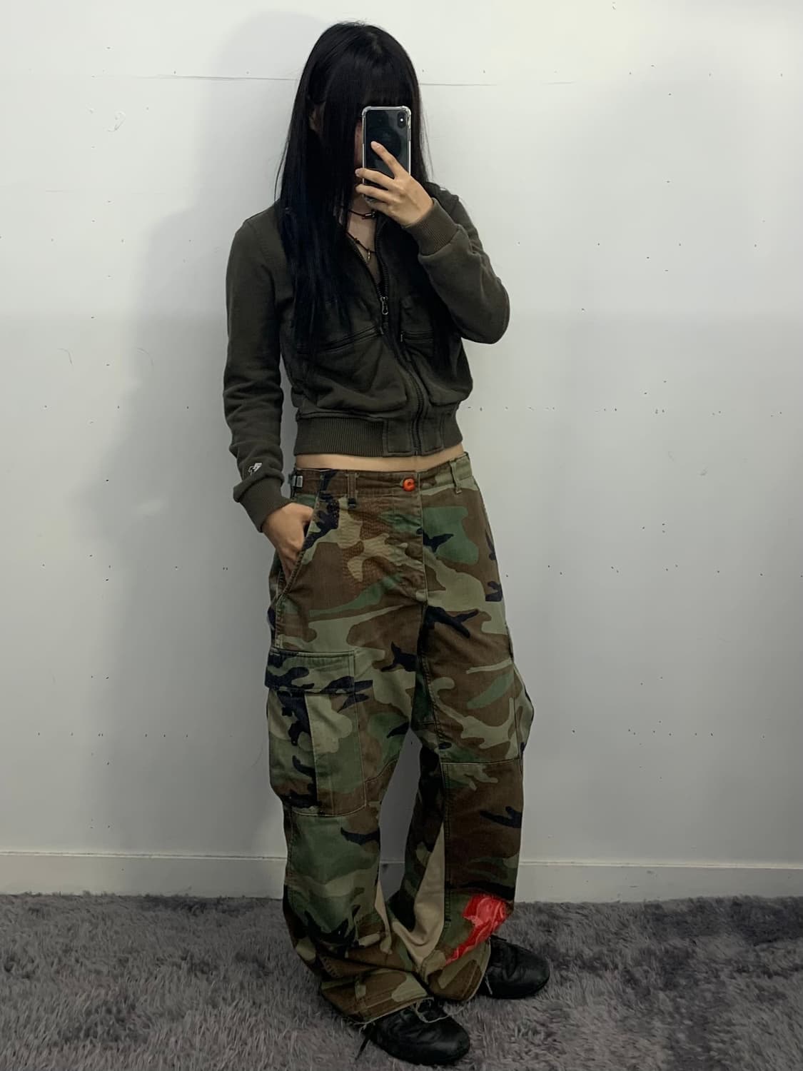 Userin.zip 커스텀 디테일 카모 팬츠 상품이미지6