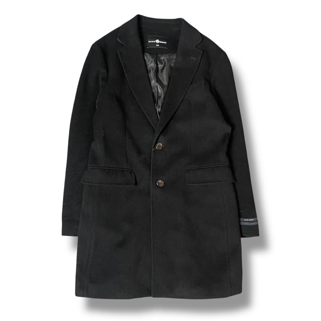MENEM HOMME 핸드메이드 캐시미어 블렌드 블랙 코트 100 상품이미지1
