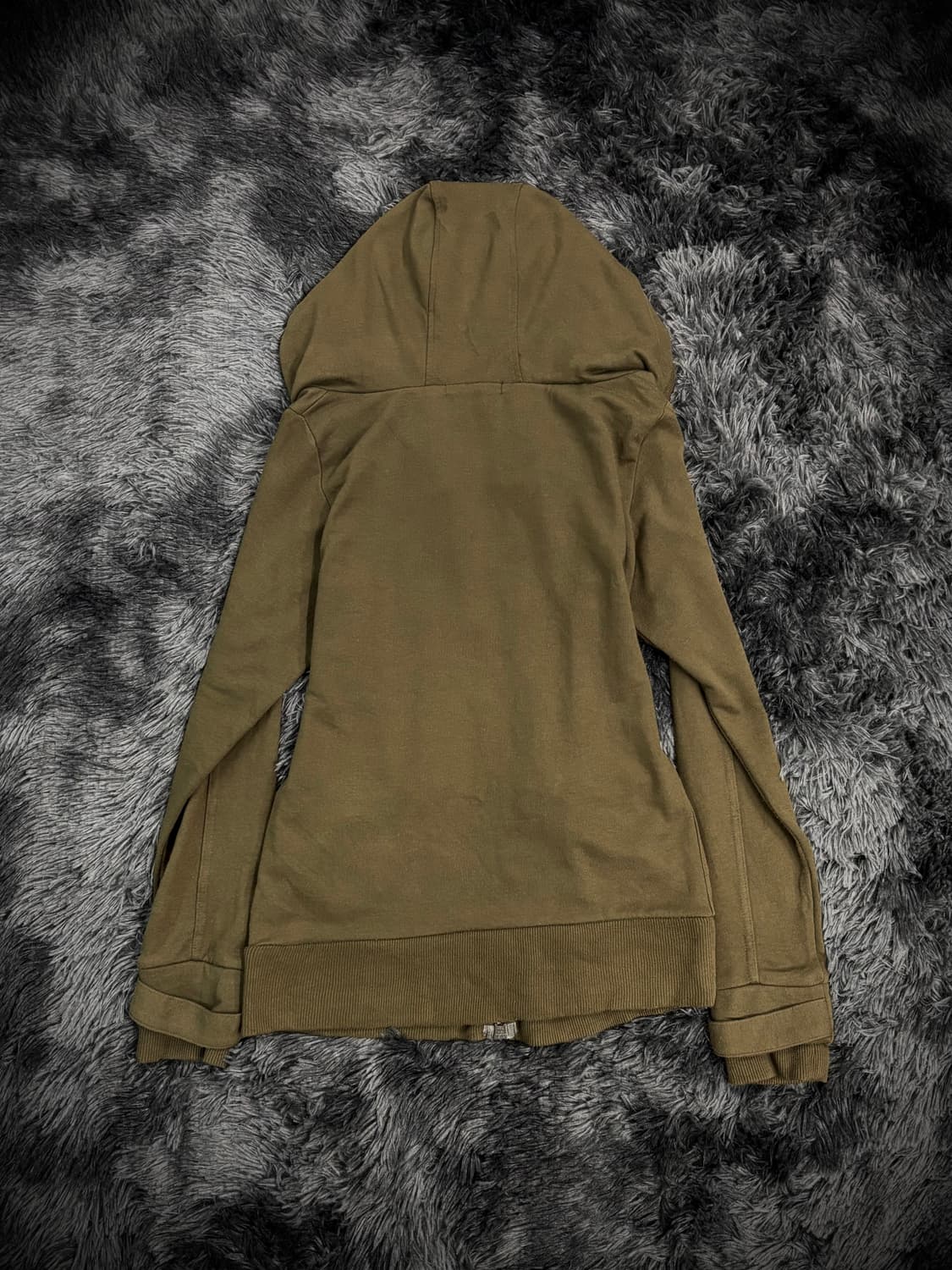 y2k 카키 셔링 후드집업 상품이미지2