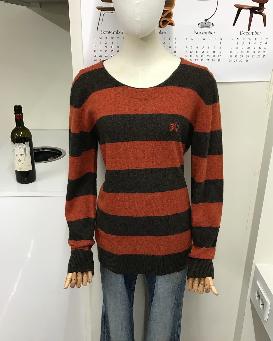 버버리 로고 단가라 니트 상품이미지5