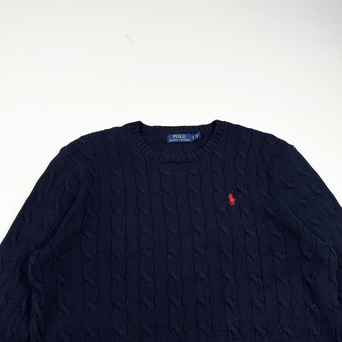 폴로 랄프로렌 포니 네이비 케이블 니트 (L) 상품이미지1