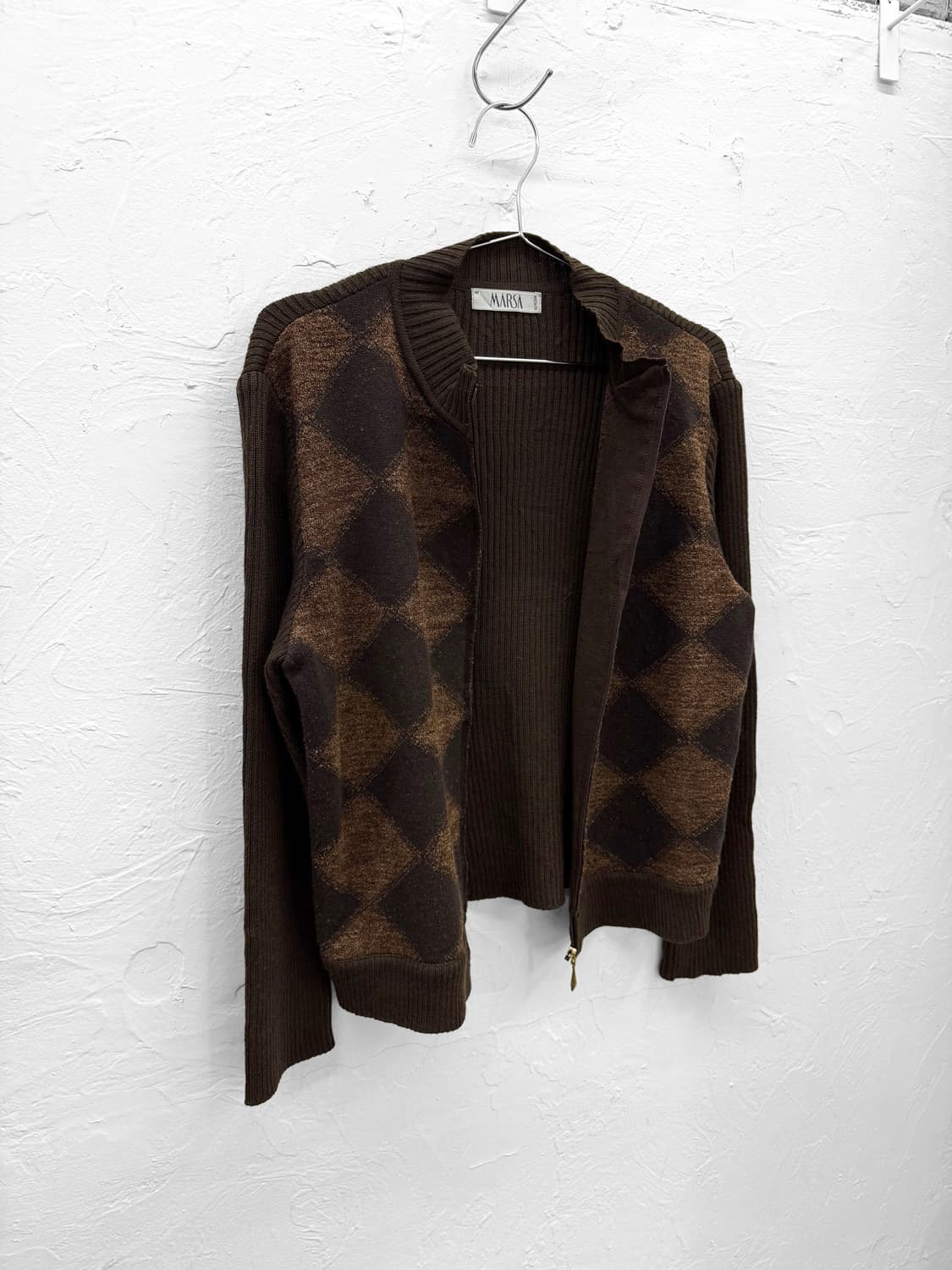 marsa 아가일 울 니트집업 상품이미지3