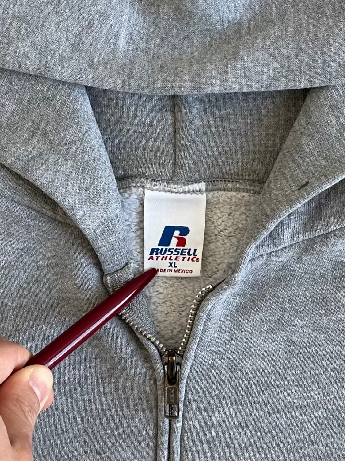 00s 빈티지 러셀 후드집업 그레이 XL 상품이미지6