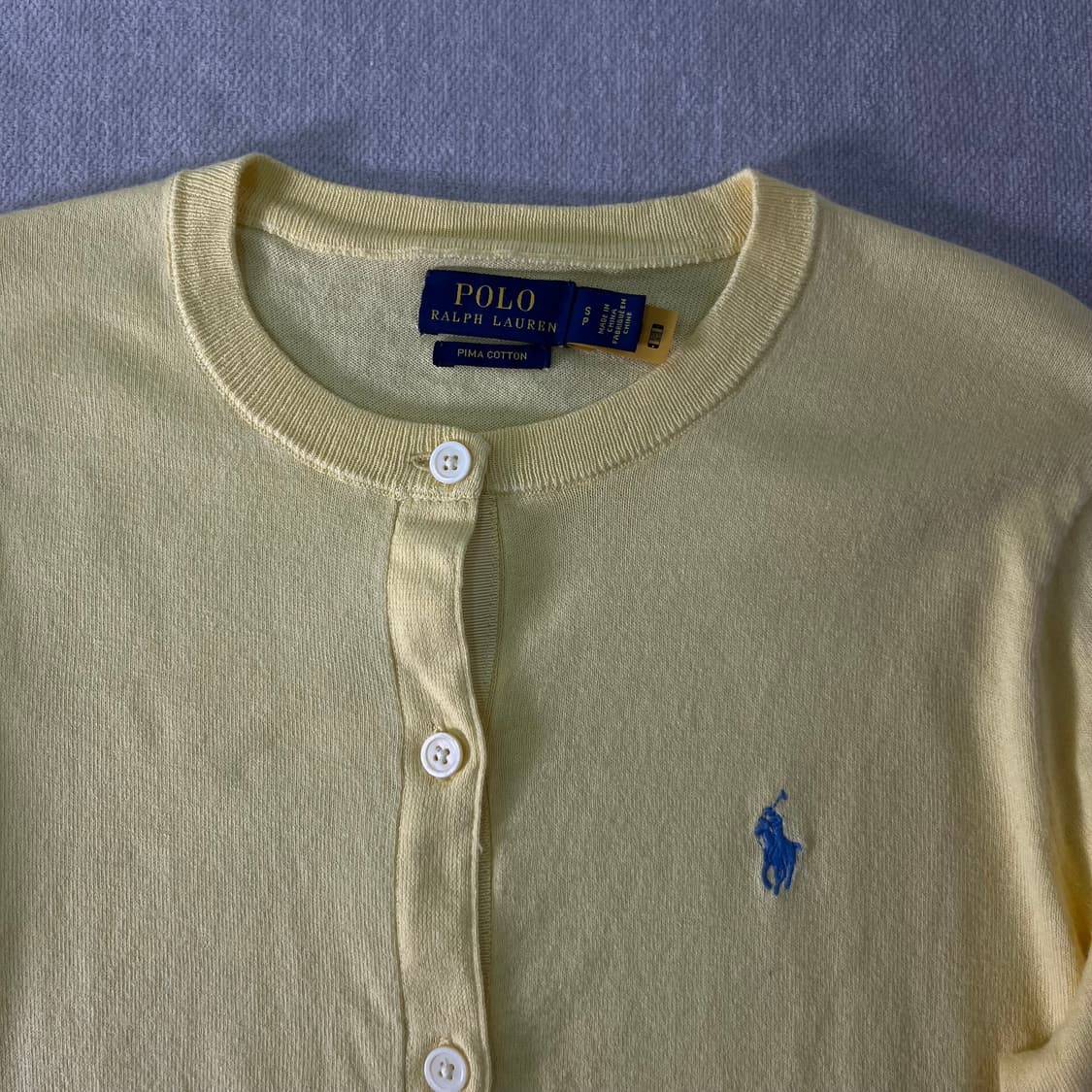 W 95 폴로랄프로렌 신형라벨 옐로우 코튼 가디건 상품이미지2