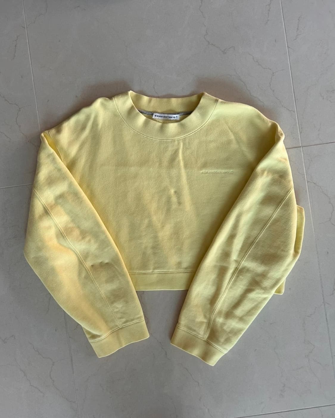 T by Alexander Wang 크롭 코튼맨투맨 레몬 (제니착용) 상품이미지1