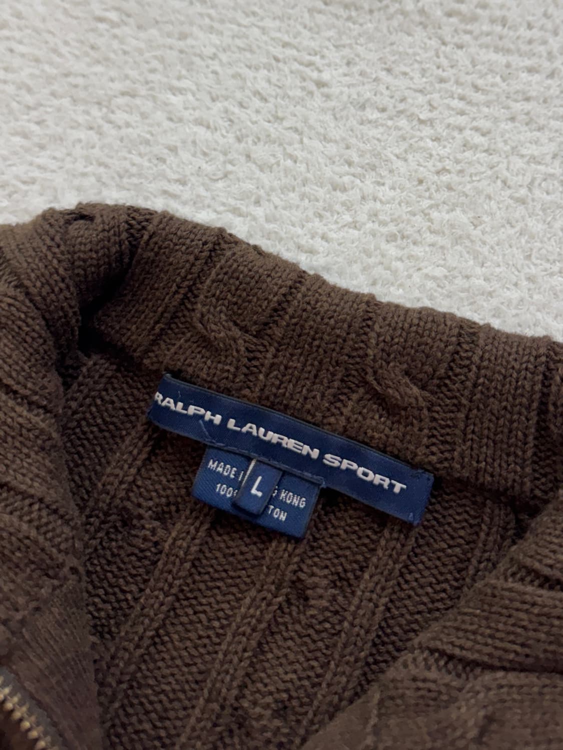 폴로 브라운 케이블 니트 집업 상품이미지4