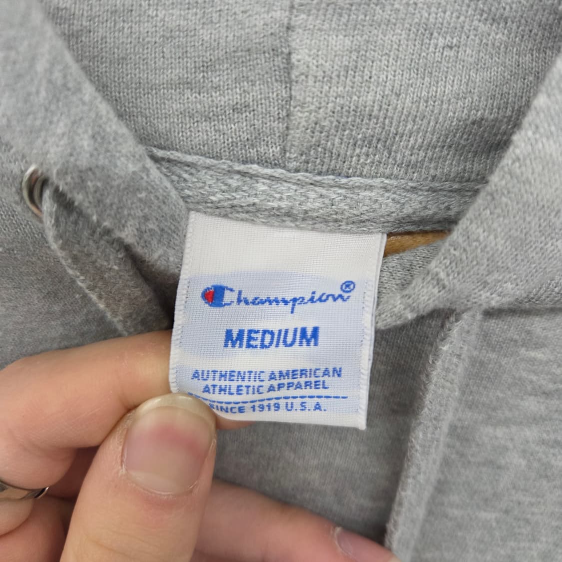 챔피온 회색 후드티 로고 자수 남m 상품이미지3