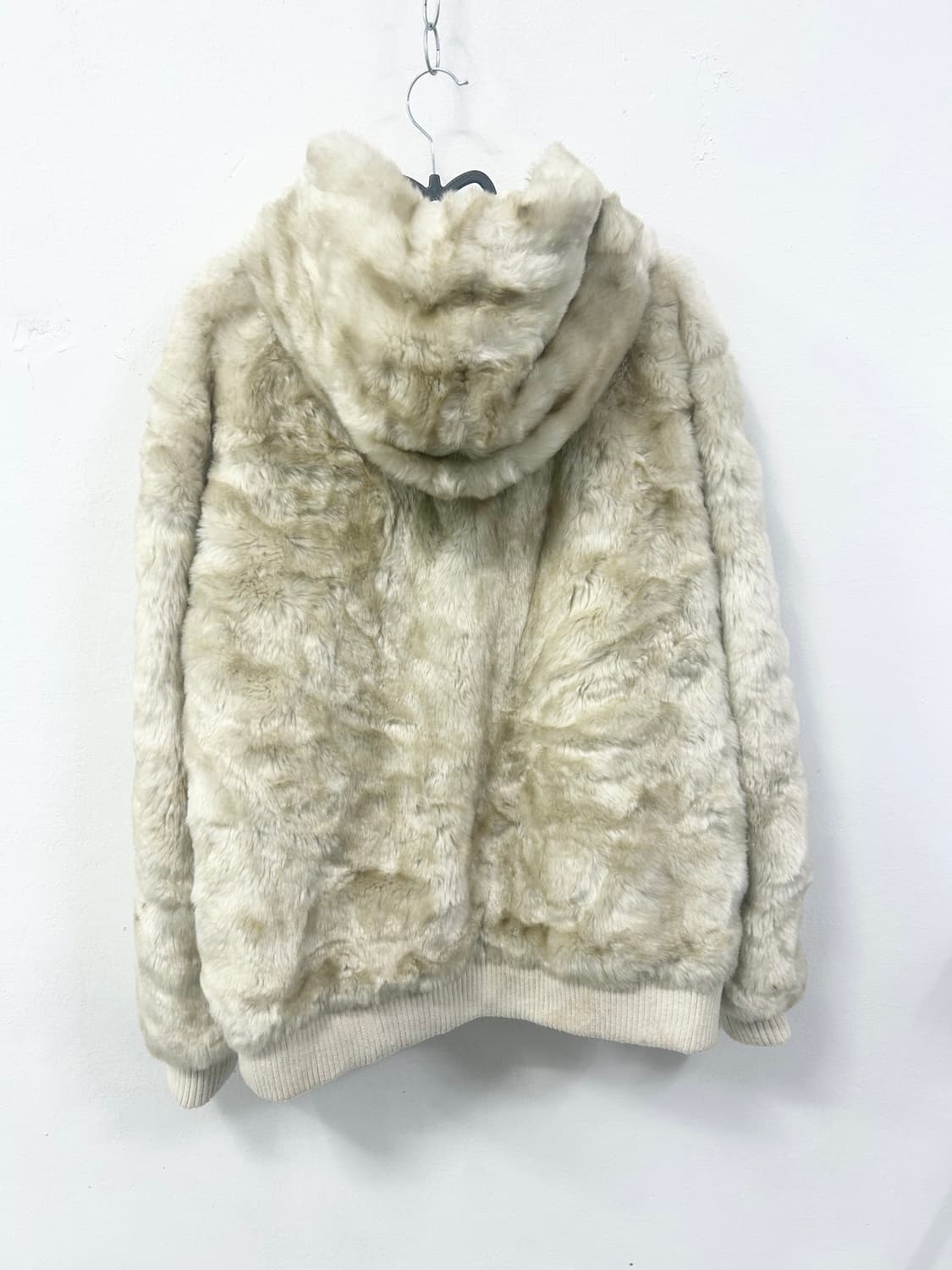 [RUSS-K] 갸루 베이지 퍼 후드집업 상품이미지5