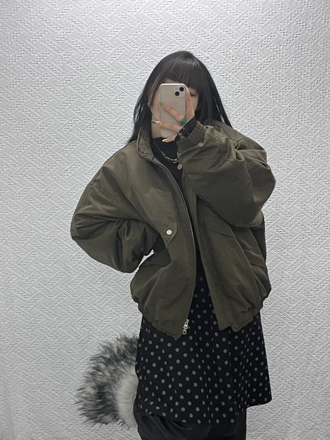 이에이 모던 캐주얼 오버핏 말차카키 항공점퍼 자켓 L C09096 상품이미지1