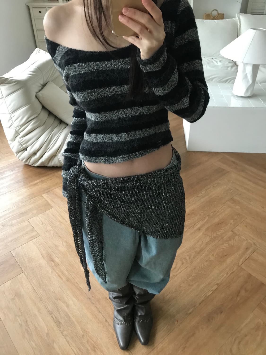 vintage stripe pattern knit 상품이미지4