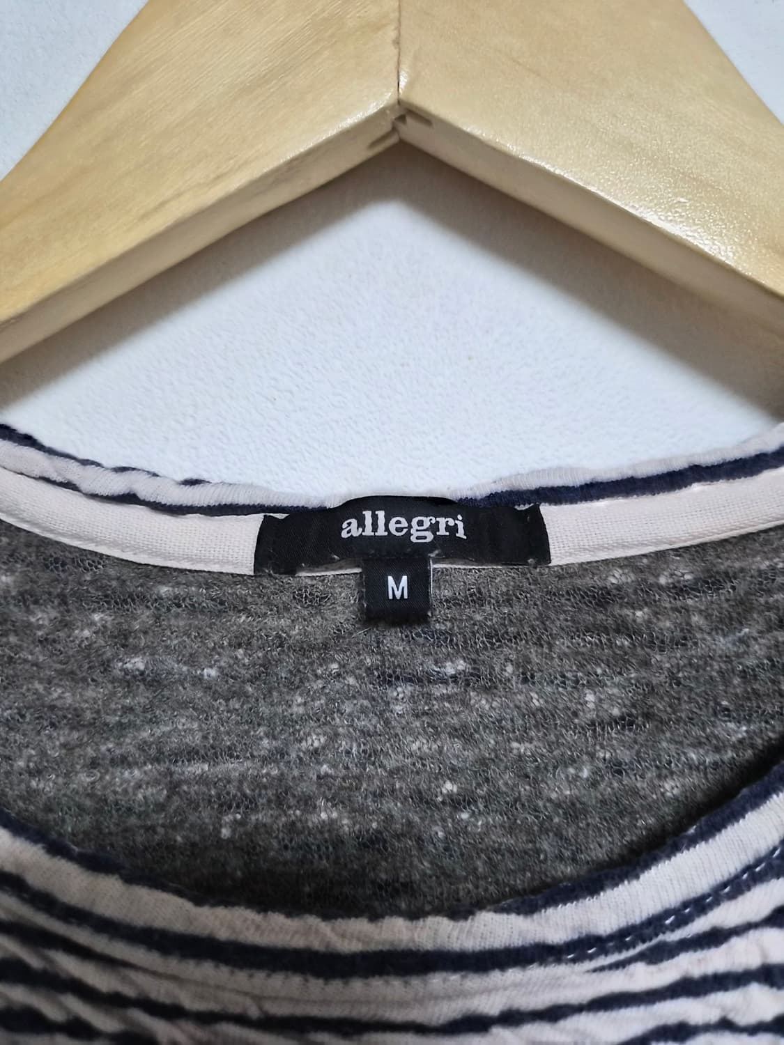 알레그리Allegri 스트라이프 쭈굴이 티셔츠 M - T162 상품이미지4