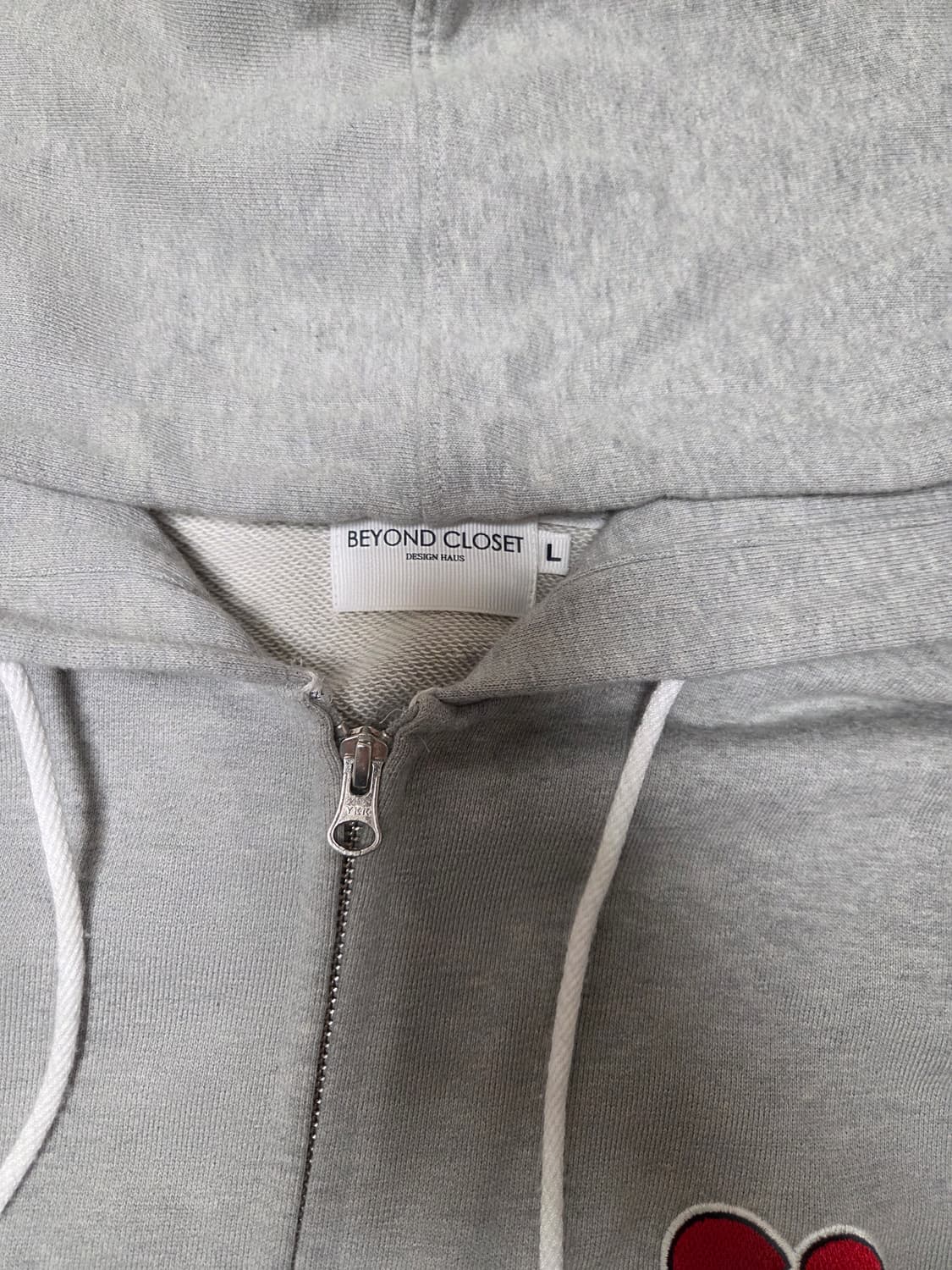 노맨틱 헤비 웨이트 오버사이즈 후드 집업 티셔 츠 그레이 상품이미지9