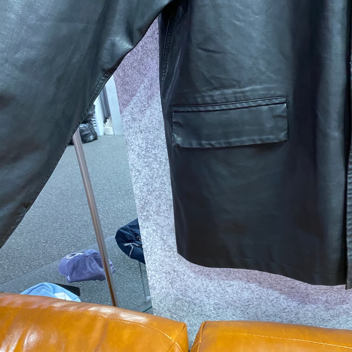 파르티멘토 워시드 레더 카 코트 블랙 자켓 B4522 상품이미지4