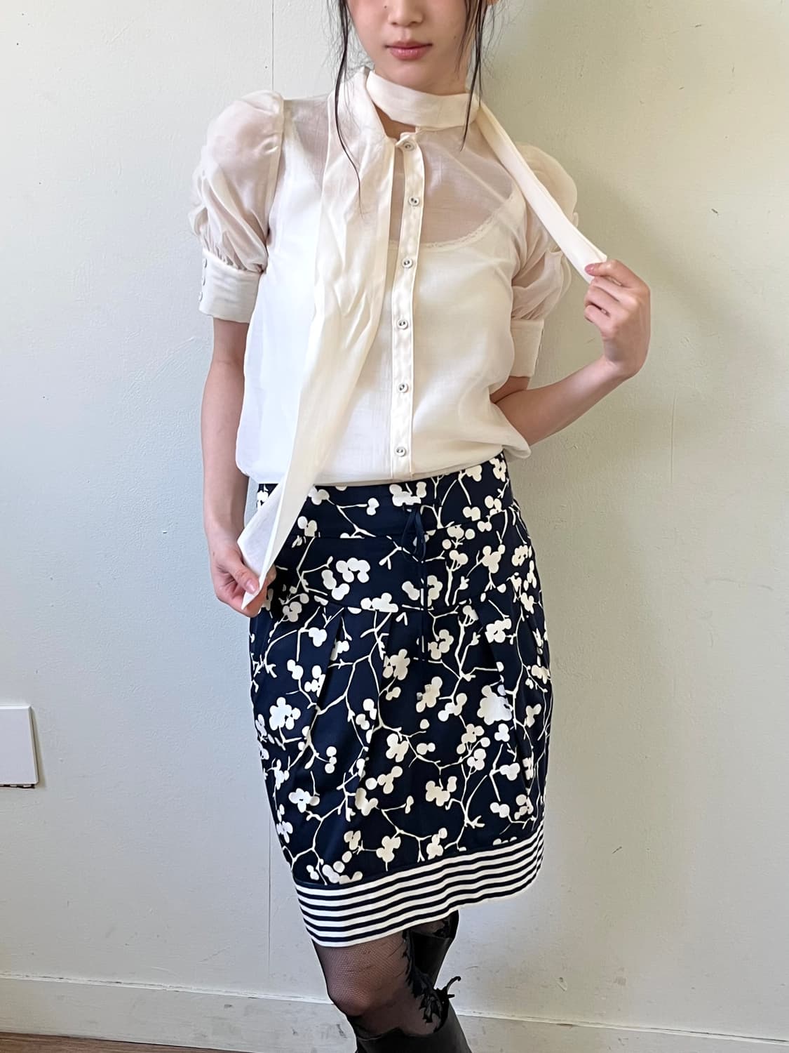 Swingle 타이 쉬폰 블라우스 상품이미지4