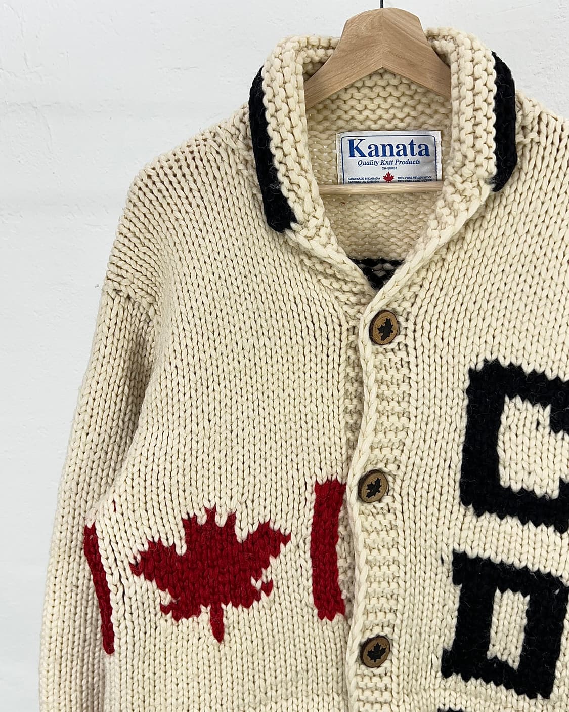 카나타 아이보리 캐나디아 니트 스웨터 울 코위찬 자켓 상품이미지2