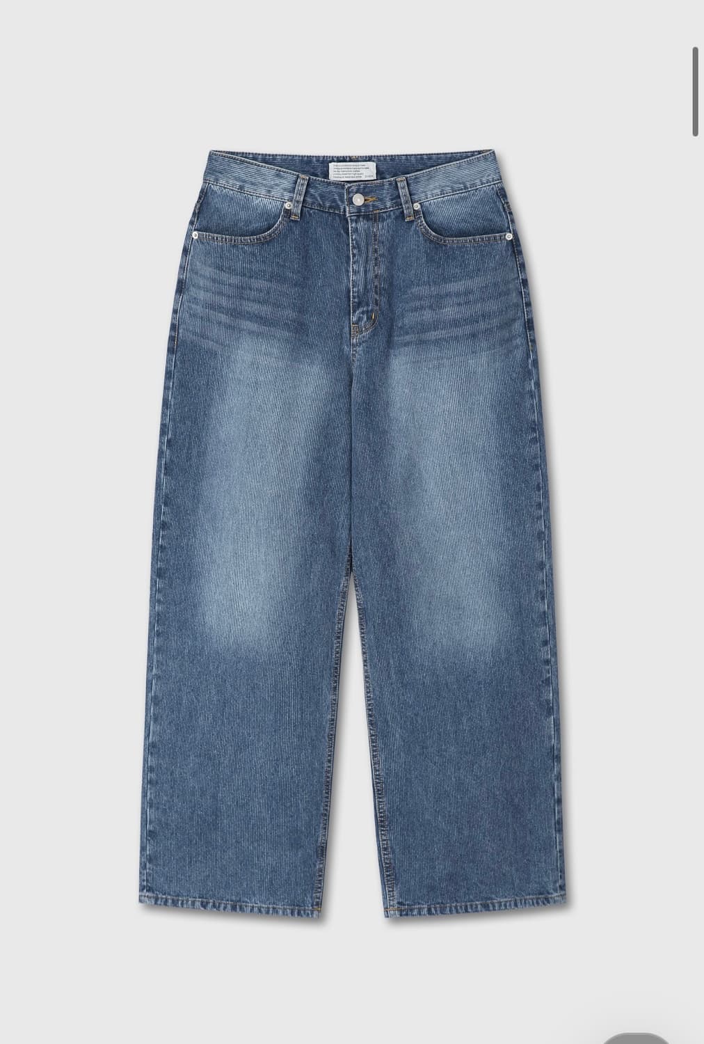 다이브인 루즈 와이드 데님 팬츠(ribbed blue) 상품이미지1