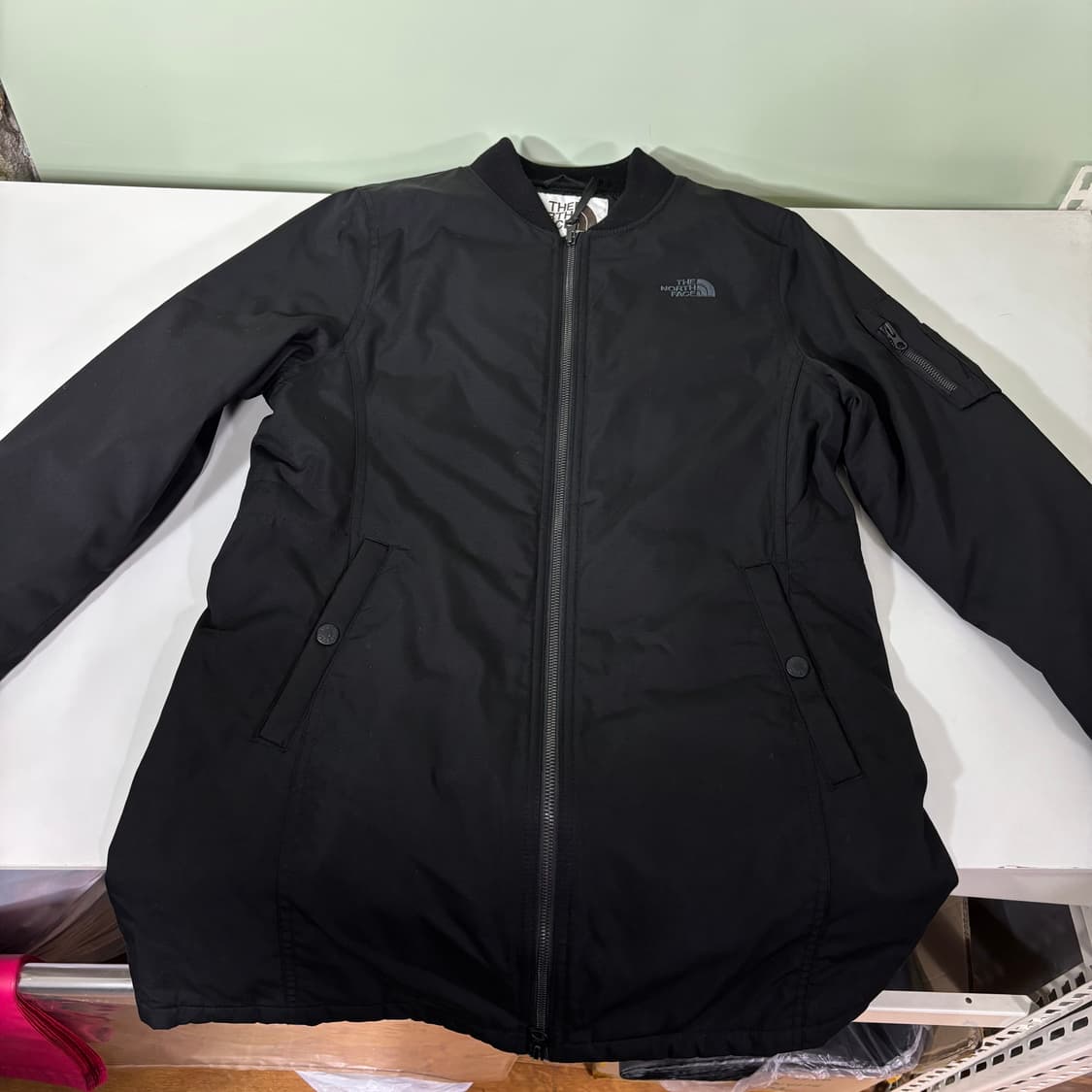 우먼M 노스페이스 블랙 투웨이 롱 블루종자켓 상품이미지2