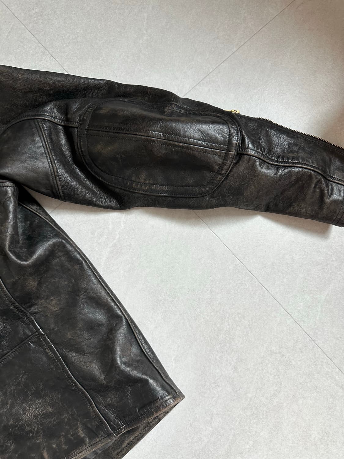 RRL 슬림핏 레더모토 L사이즈 상품이미지7