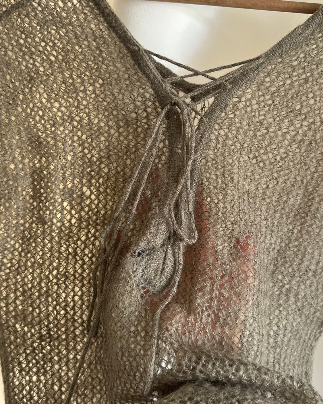 [PLACE] mohair lace-up knit top 상품이미지4