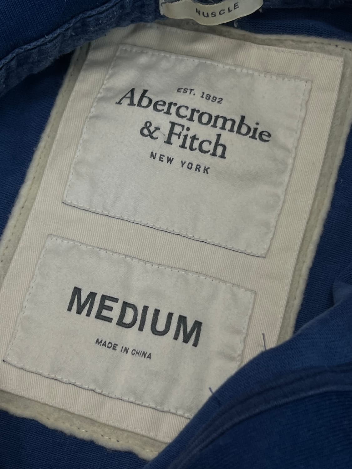 (M) 아베크롬비 버튼 후드 블루/옐로우 상품이미지3