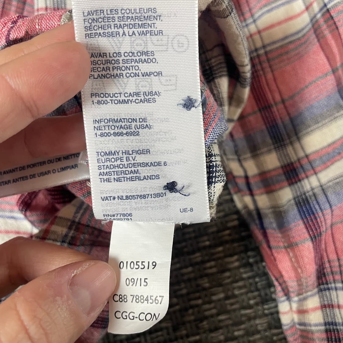 타미힐피거 레드 네이비 체크 커스텀 핏 셔츠 M 상품이미지7