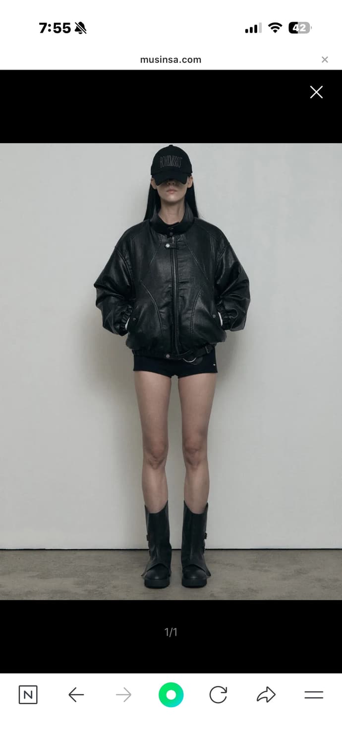 보헤미안서울 하이넥 모토 자켓 오버핏 상품이미지1