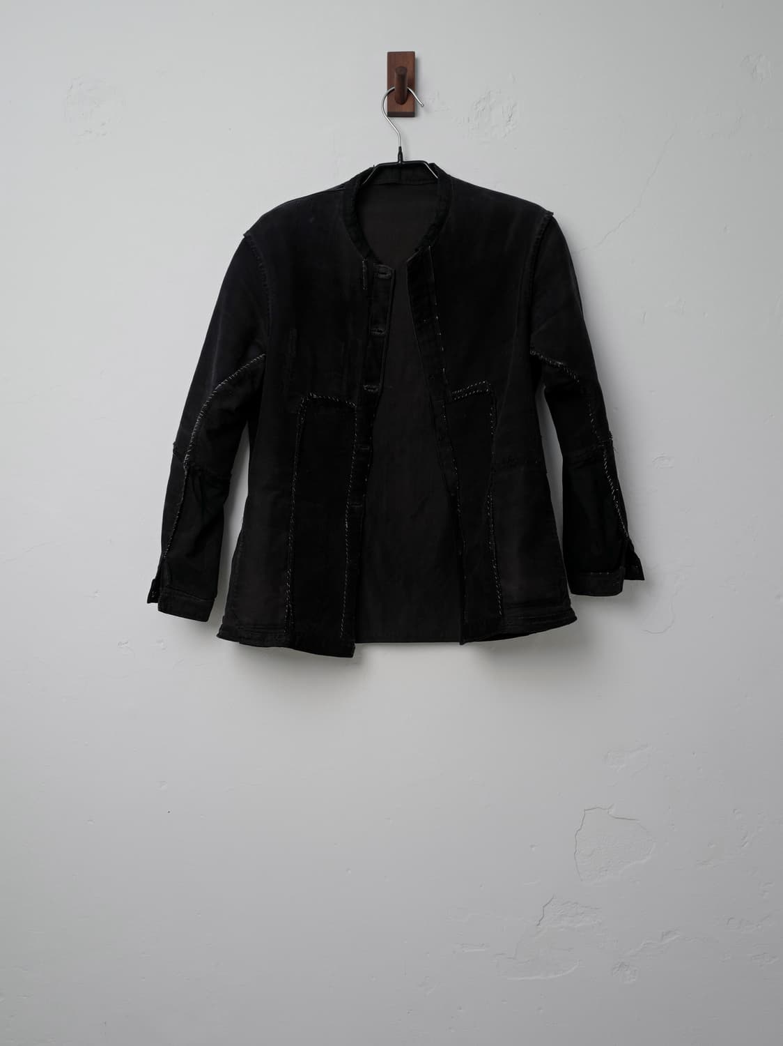 1940s 프렌치 빈티지 블랙 몰스킨 자켓 상품이미지1