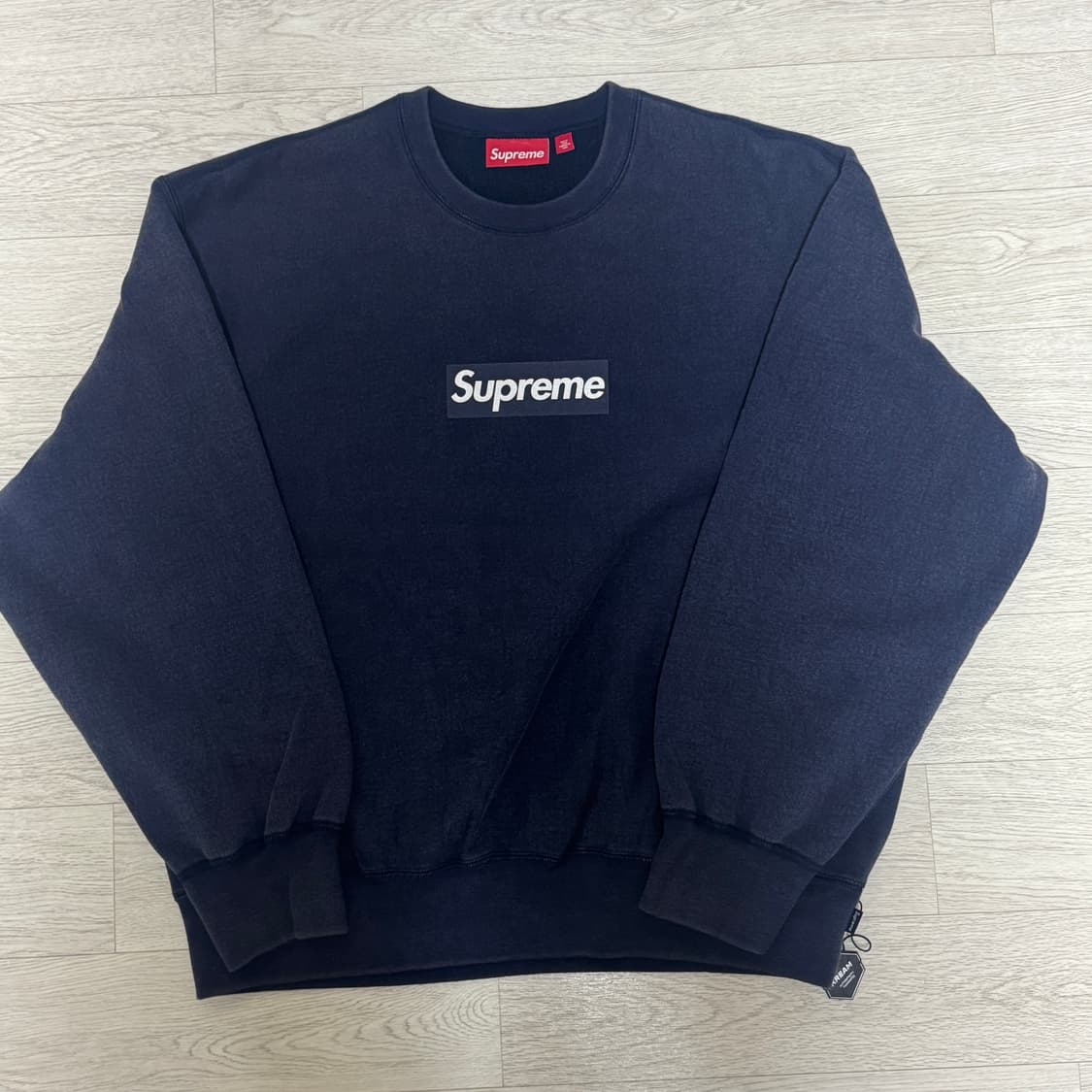 슈프림 워시드 박스로고 크루넥 NAVY [L] 상품이미지1