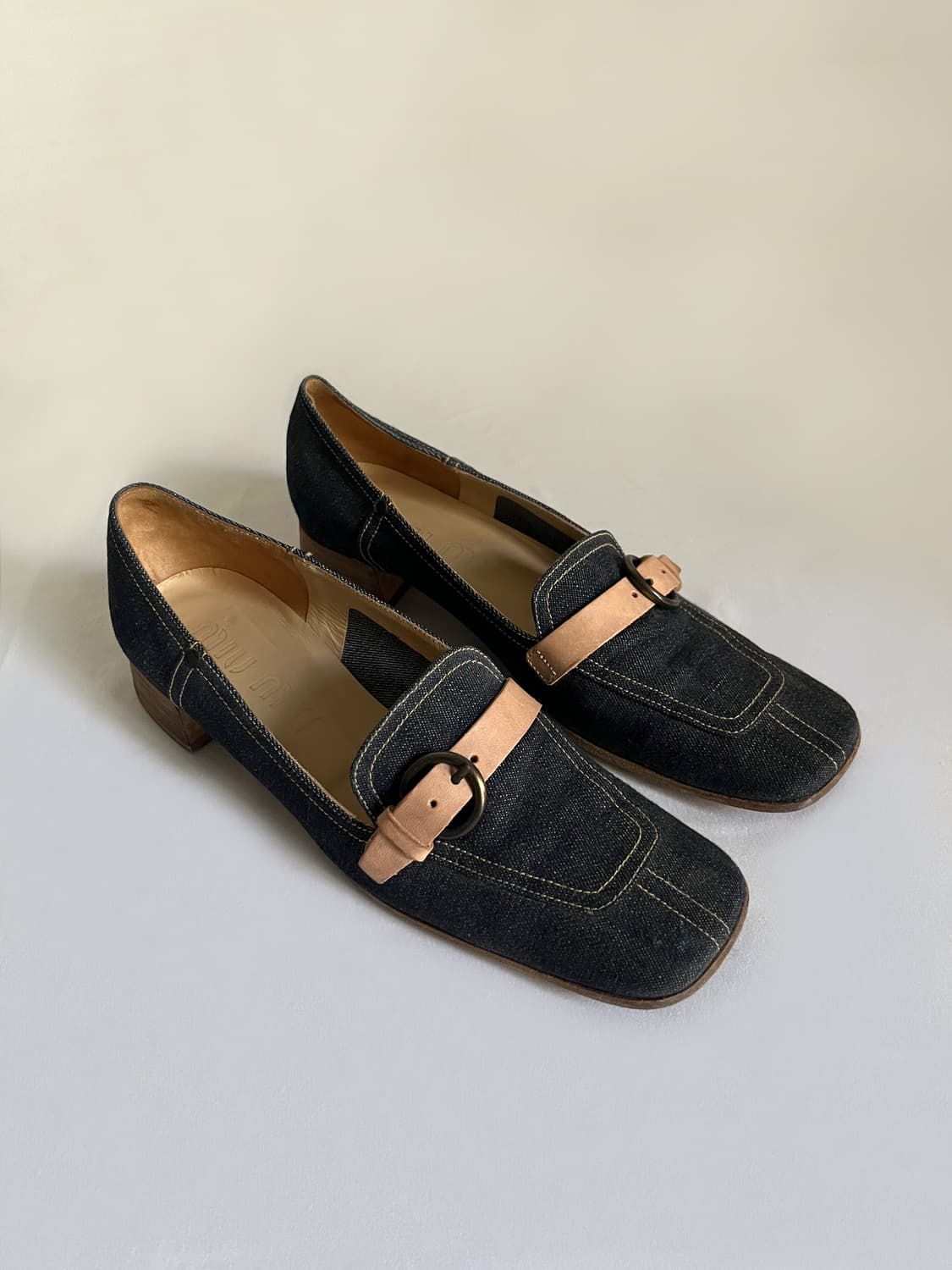 미우미우 00s 스퀘어 토 버클 로퍼 상품이미지7