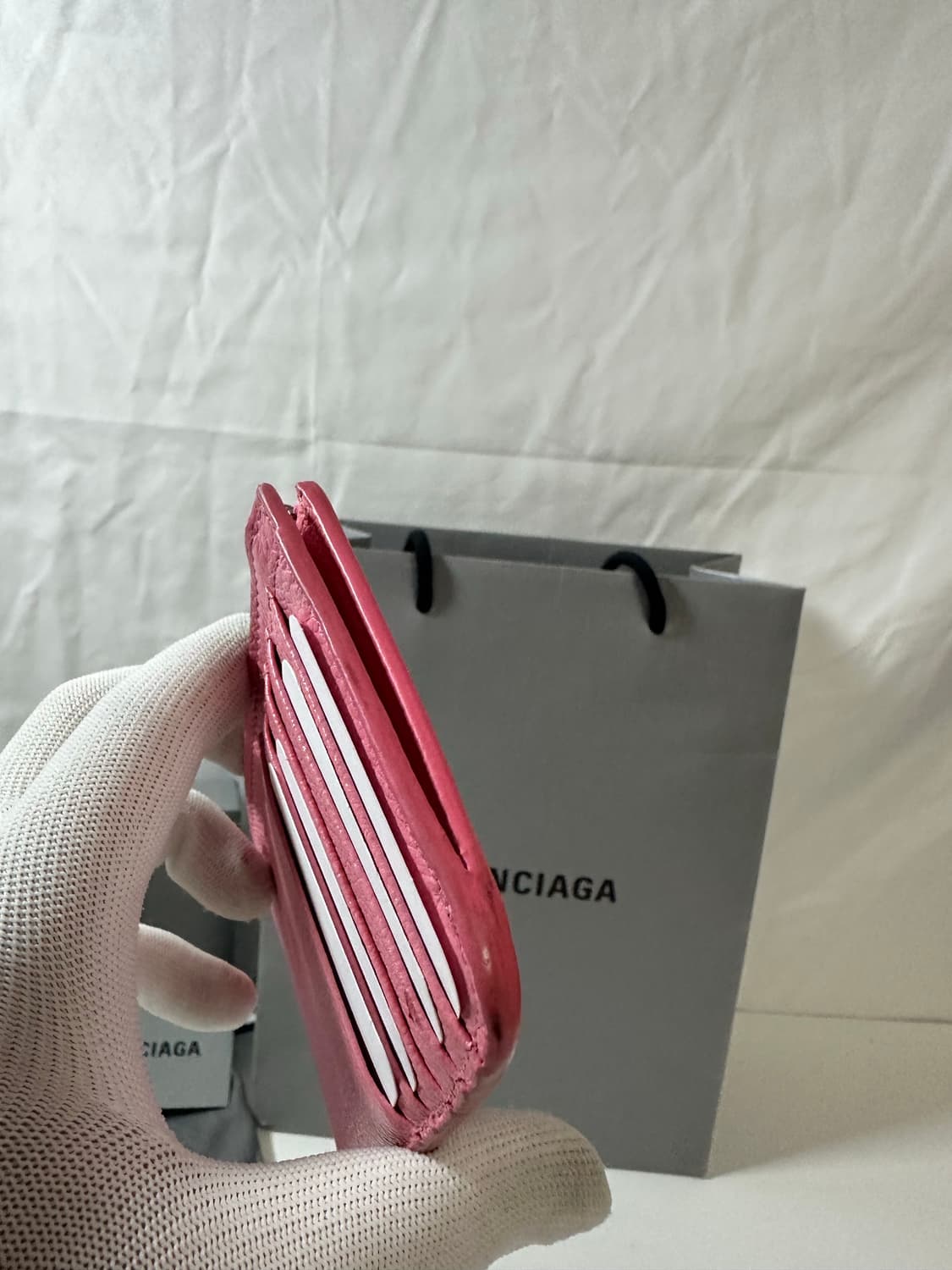 발렌시아가 지퍼 카드지갑 핑크 (OS) 상품이미지6