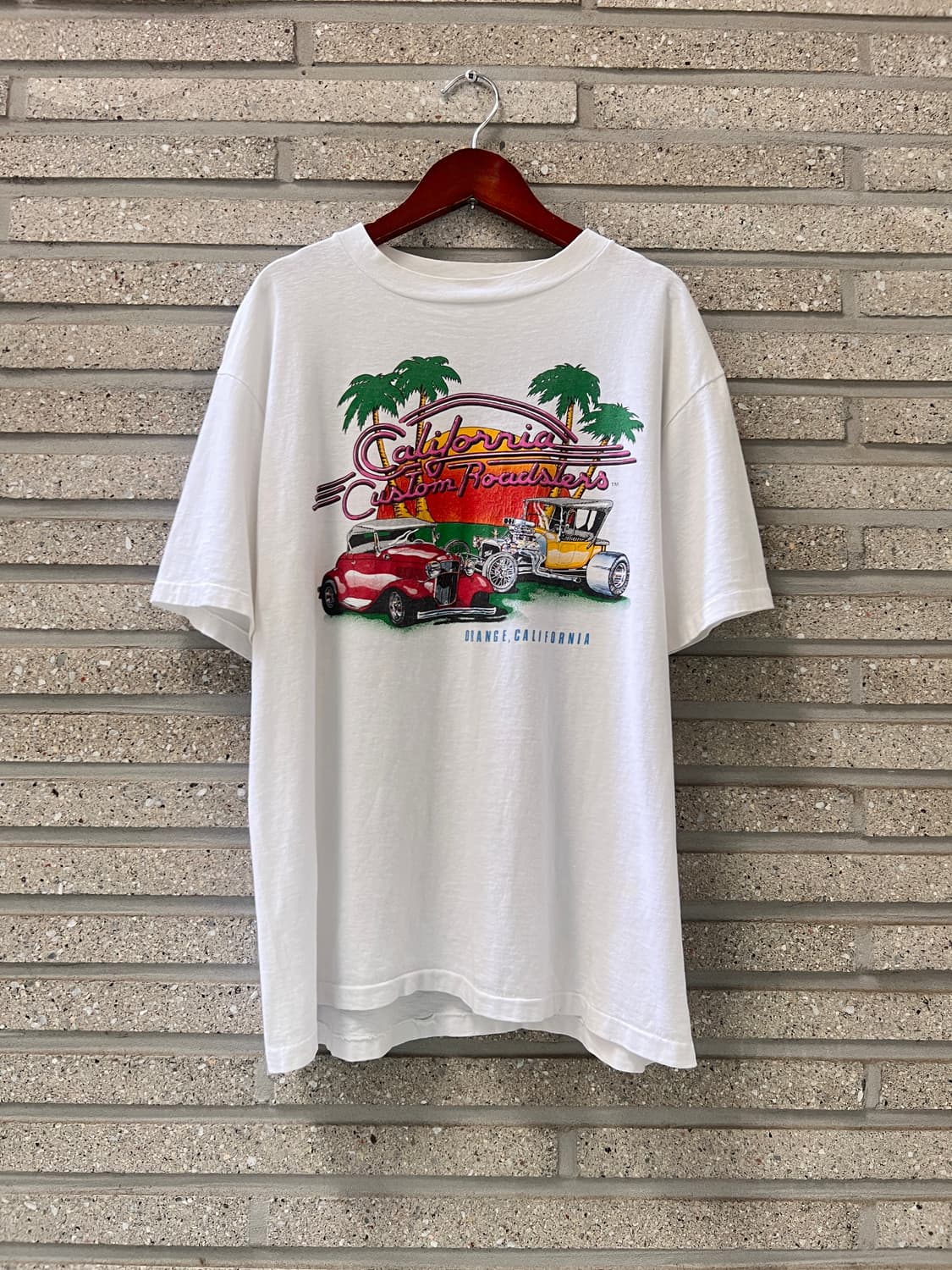 [L]90's 헤인즈 USA Made 올드카 프린팅 싱글스티치 티셔츠 상품이미지2