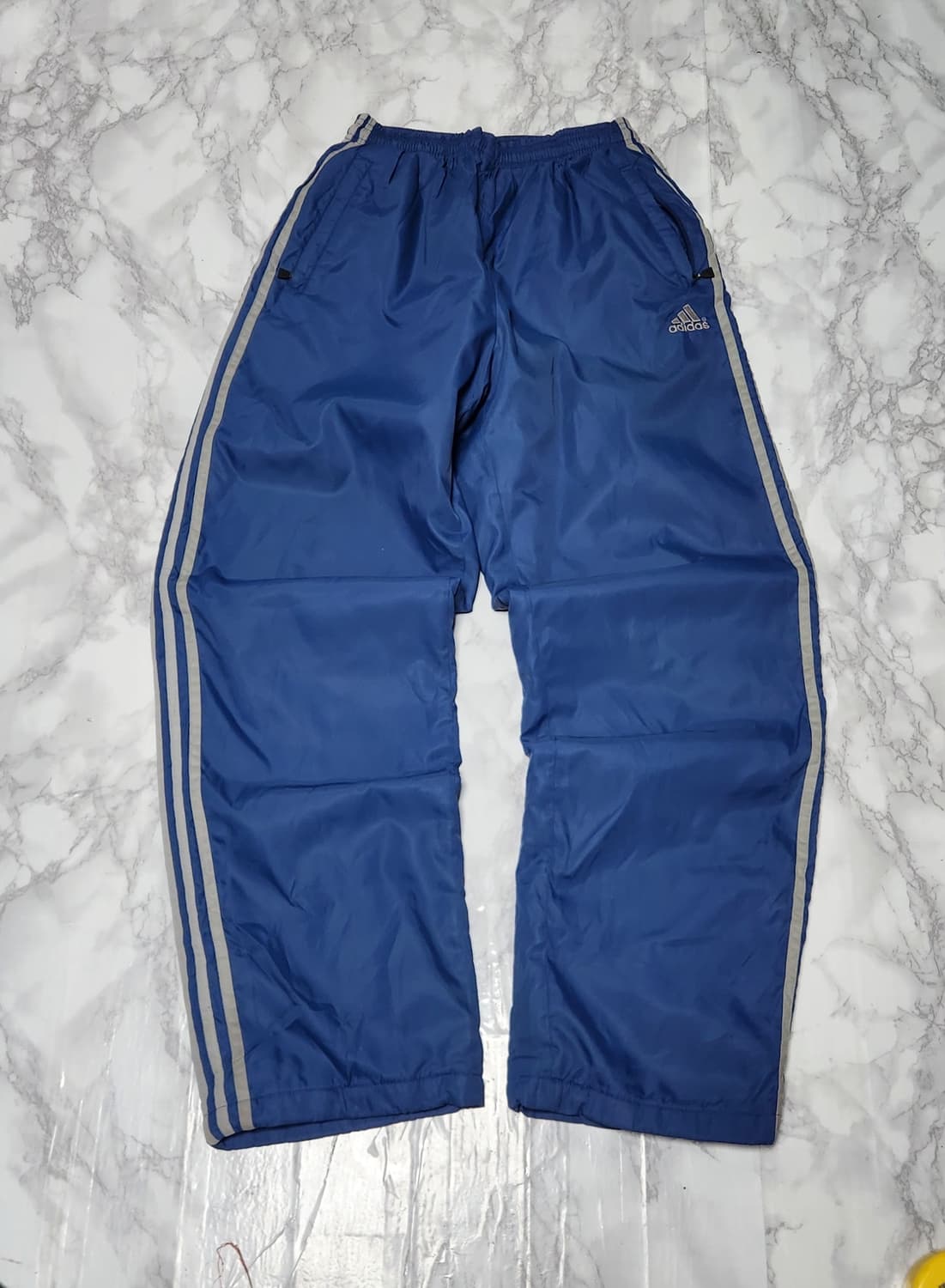 아디다스 삼선 트랙팬츠 바람막이 와이드 바지 로얄블루x그레이 상품이미지2