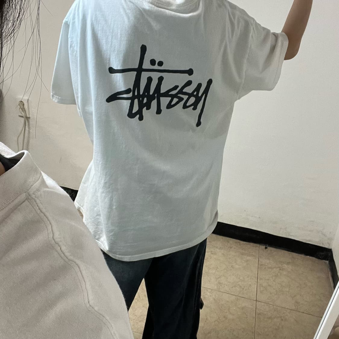 Stussy stock logo white t-shirt 상품이미지3
