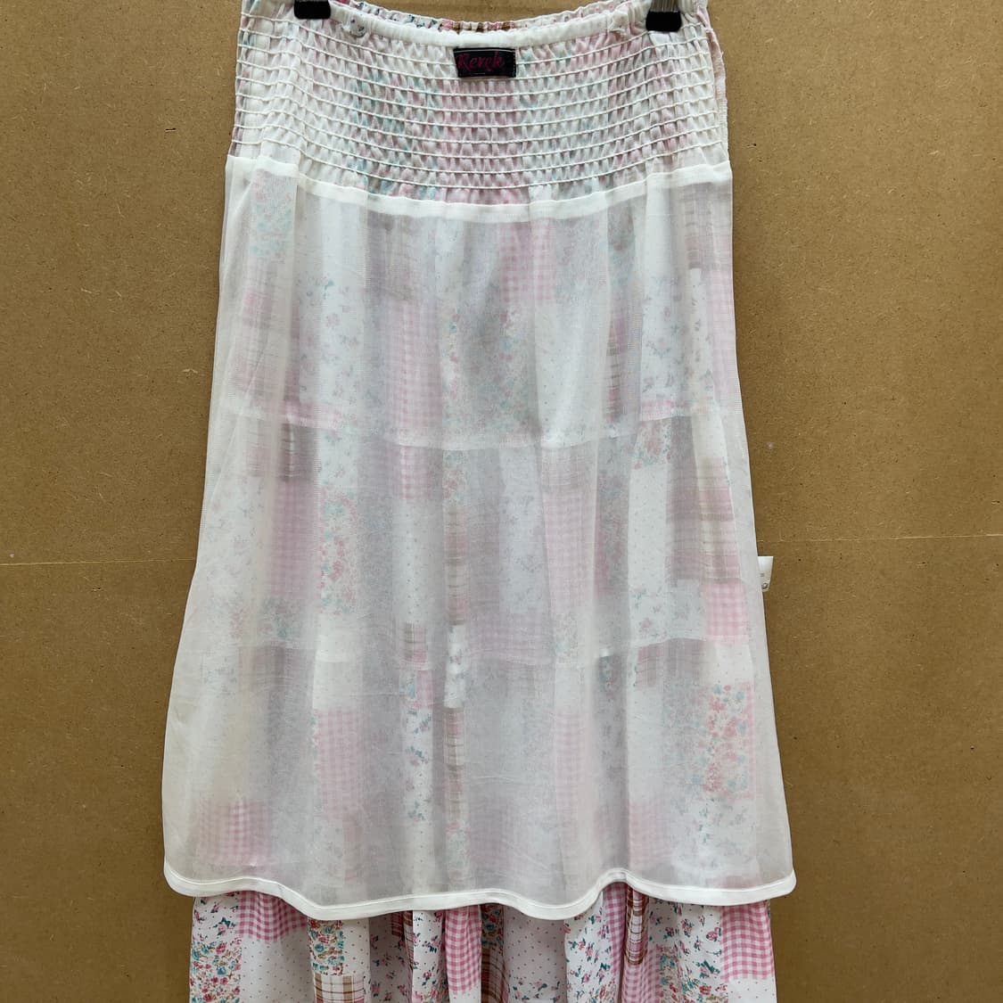 일본빈티지 레렉 패치워크 캉캉 롱스커트 상품이미지3