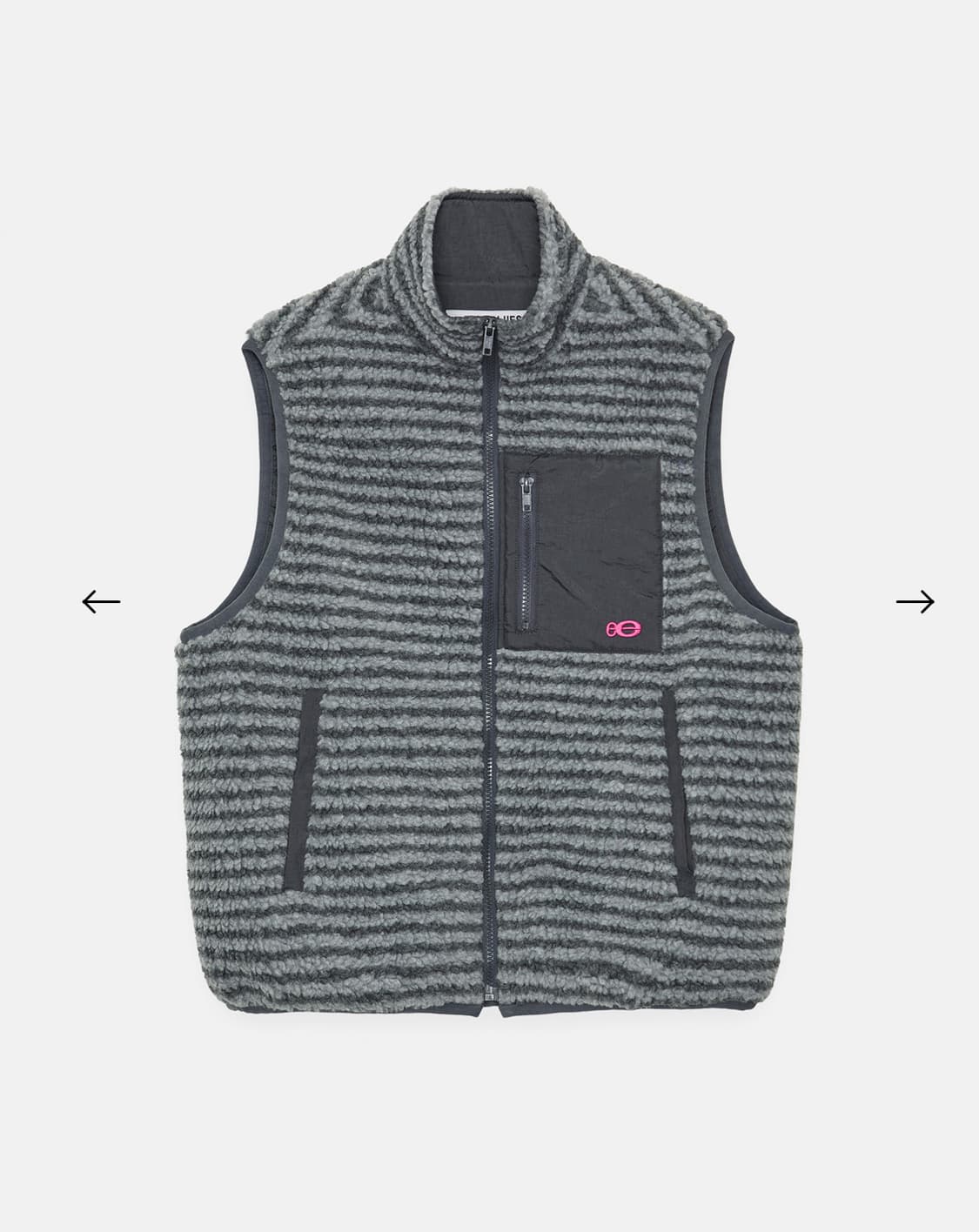 스트라이프 부클 플리스 베스트 상품이미지2